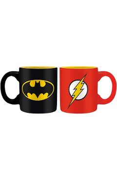 Set 2 cani espresso: batman si flash. dc comics