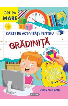 Carte de activitati pentru gradinita, cu abtibilduri. Grupa mare