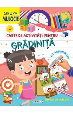 Carte de activitati pentru gradinita, cu abtibilduri. Grupa mijlocie
