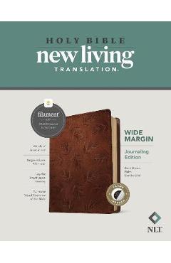 NLT Wide Margin Bible, Filament Enabled Edition (Red Letter, Leatherlike, Dark Brown Palm, Indexed) - Tyndale