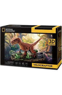 Puzzle 3D 63 piese. Velociraptor