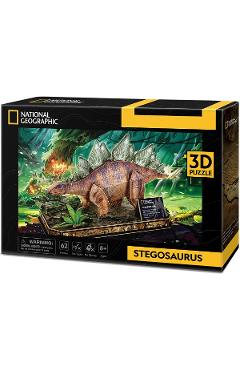 Puzzle 3D 62 piese. Stegosaurus