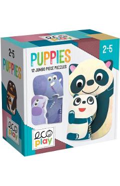 Puzzle-uri animalute cu pui 2-5 ani