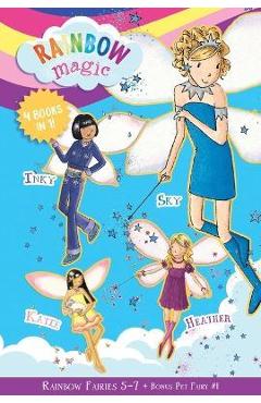 Rainbow Fairies: Books 5-7 with Special Pet Fairies Book 1: Sky the Blue Fairy, Inky the Indigo Fairy, Heather the Violet Fairy, Katie the Kitten Fair - Daisy Meadows