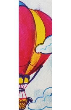 Semn de carte: Balon cu aer cald si mesaj de iubire