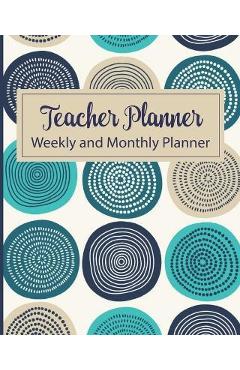 Teacher Planner Weekly and Monthly Planner: Undated Academic Year Calendar Lesson Planner and Organizer with Rose Gold and White Cover, Includes Adult - Planner Emporium