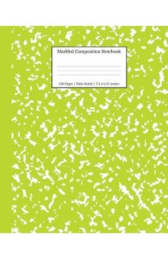 Marbled Composition Notebook: Green Marble Wide Ruled Paper Subject Book - Young Dreamers Press