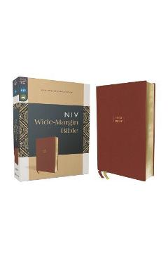 Niv, Wide Margin Bible, Leathersoft, Brown, Red Letter, Comfort Print - Zondervan