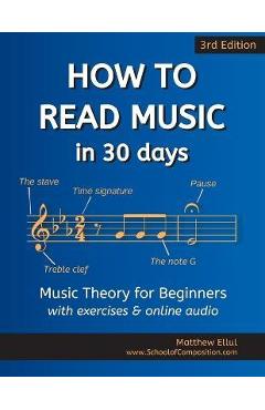 How to Read Music in 30 Days: Music Theory for Beginners - with exercises & online audio - Matthew Ellul