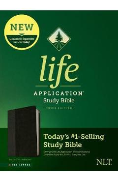 NLT Life Application Study Bible, Third Edition (Red Letter, Leatherlike, Black/Onyx) - Tyndale