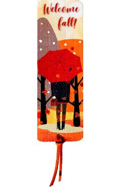 Semn de carte: Toamna cu frunza si umbrela