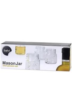 Set 4 pahare shot-uri: Mason Jar