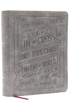 Nkjv, Journal Reference Edition Bible, Verse Art Cover Collection, Leathersoft, Gray, Red Letter, Comfort Print: Let Scripture Explain Scripture. Refl - Thomas Nelson