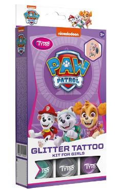 Set tatuaje cu sclipici. Paw Patrol: Fete