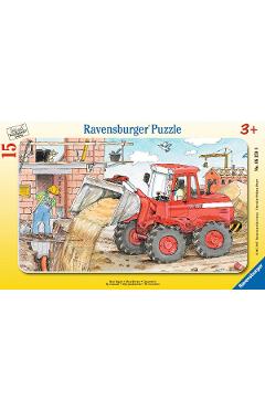 Puzzle 15 piese: Excavator