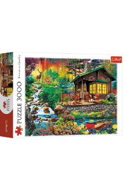 Puzzle 3000. Cabana din padure