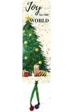 Semn de carte Craciun accesorizat: Joy to the World