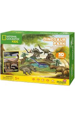 Puzzle 3D + brosura. Parcul dinozaurilor