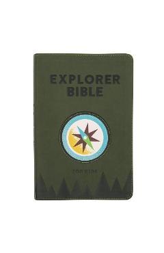 CSB Explorer Bible for Kids, Olive Compass Leathertouch - Csb Bibles By Holman