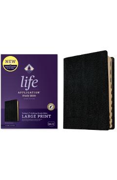 NKJV Life Application Study Bible, Third Edition, Large Print (Red Letter, Bonded Leather, Black, Indexed) - Tyndale