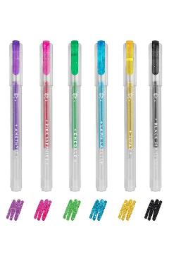 Set 6 pixuri cu gel si sclipici