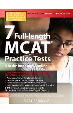 7 Full-Length MCAT Practice Tests: 5 in the Book and 2 Online, 1610 MCAT Practice Questions Based on the Aamc Format - Brett Ferdinand