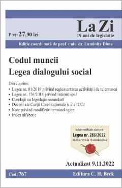 Codul muncii. Legea dialogului social Act. 9 noiembrie 2022