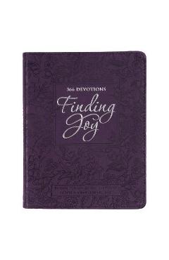 Finding Joy - 366 Devotions, Purple Floral Faux Leather Devotional for Women - Christianart Gifts