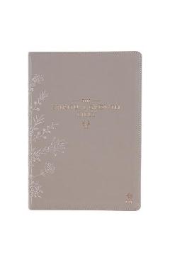 The Spiritual Growth Bible, Study Bible, NLT - New Living Translation Holy Bible, Faux Leather, Taupe Embroidred Floral - Christianart Gifts