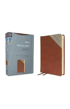 Niv, Thinline Bible, Leathersoft, Brown, Red Letter, Comfort Print - Zondervan
