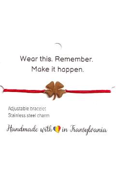 Bratara: Wear this. Remember. Make it happen - Trifoi auriu