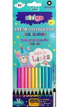 Set 12 creioane colorate Pastel + ascutitoare