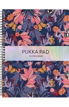 Caiet dictando cu spirala si perforatii: pukka pad. model floral