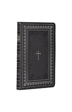 KJV Holy Bible Standard Size Faux Leather Red Letter Edition - Thumb Index & Ribbon Marker, King James Version, Black/Gold Cross - Christian Art Gifts