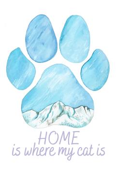 Felicitare munte: seria paw print. home is where my cat is
