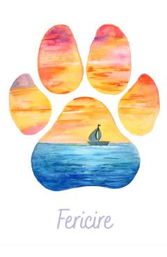 Felicitare la mare: seria paw print. fericire