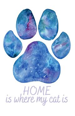 Felicitare galaxie: seria paw print. home is where my cat is