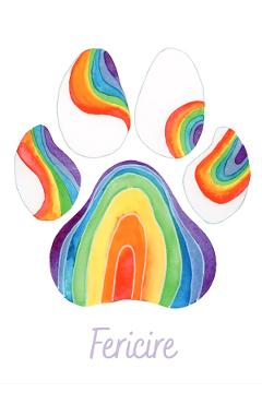 Felicitare curcubeu: seria paw print. fericire