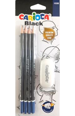 Set creioane Black HB2 + radiera
