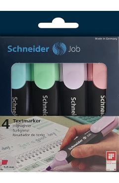 Set 4 textmarkere job: bleu, verde, roz, rosu
