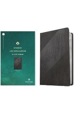 NLT Student Life Application Study Bible, Filament Enabled Edition (Red Letter, Leatherlike, Charcoal Gray Striped) - Tyndale