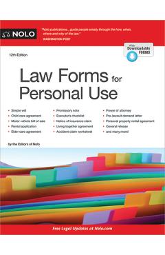 Law Forms for Personal Use - The Editors Of Nolo Nolo The Editors