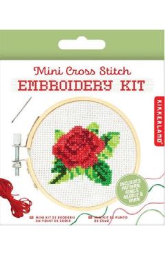 Mini kit de brodat. Trandafir