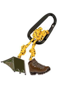 Breloc. Tent and Hiking Boot