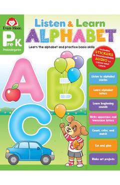 Listen and Learn: Alphabet, Grade Prek Workbook - Evan-moor Corporation