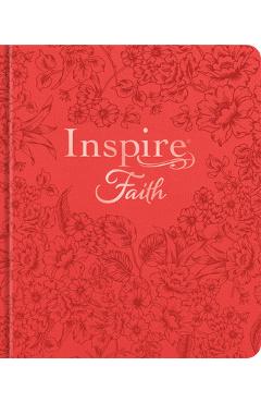 Inspire Faith Bible Nlt, Filament-Enabled Edition (Hardcover Leatherlike, Coral Blooms): The Bible for Coloring & Creative Journaling - Tyndale
