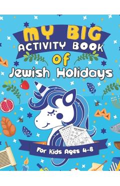 My Big Activity Book of Jewish Holidays: A Jewish Holiday Gift Basket Idea for Kids Ages 4-8 - A Jewish High Holiday Activity Book for Children - Pink Crayon Coloring
