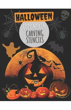 60 Pumpkin Carving Stencils: Template Patterns for Funny and Scary Halloween Decor with pages lined - Adults & Kids - Pumpkpaper Craving