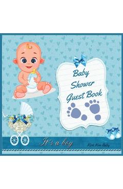 It\'s a Boy! Baby Shower Guest Book: Amazing Color Interior with 100 Page and 8.5 x 8.5 inch Blue Strollers with Flower - Kirk Koo Baby