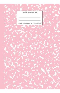 Marble Notebook A4: Pink Marble College Ruled Journal - Young Dreamers Press